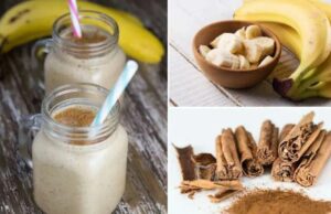 Licuado de banana hervido con canela