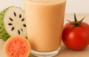 Batido de guanábana, guayaba y tomate especial para personas con diabetes